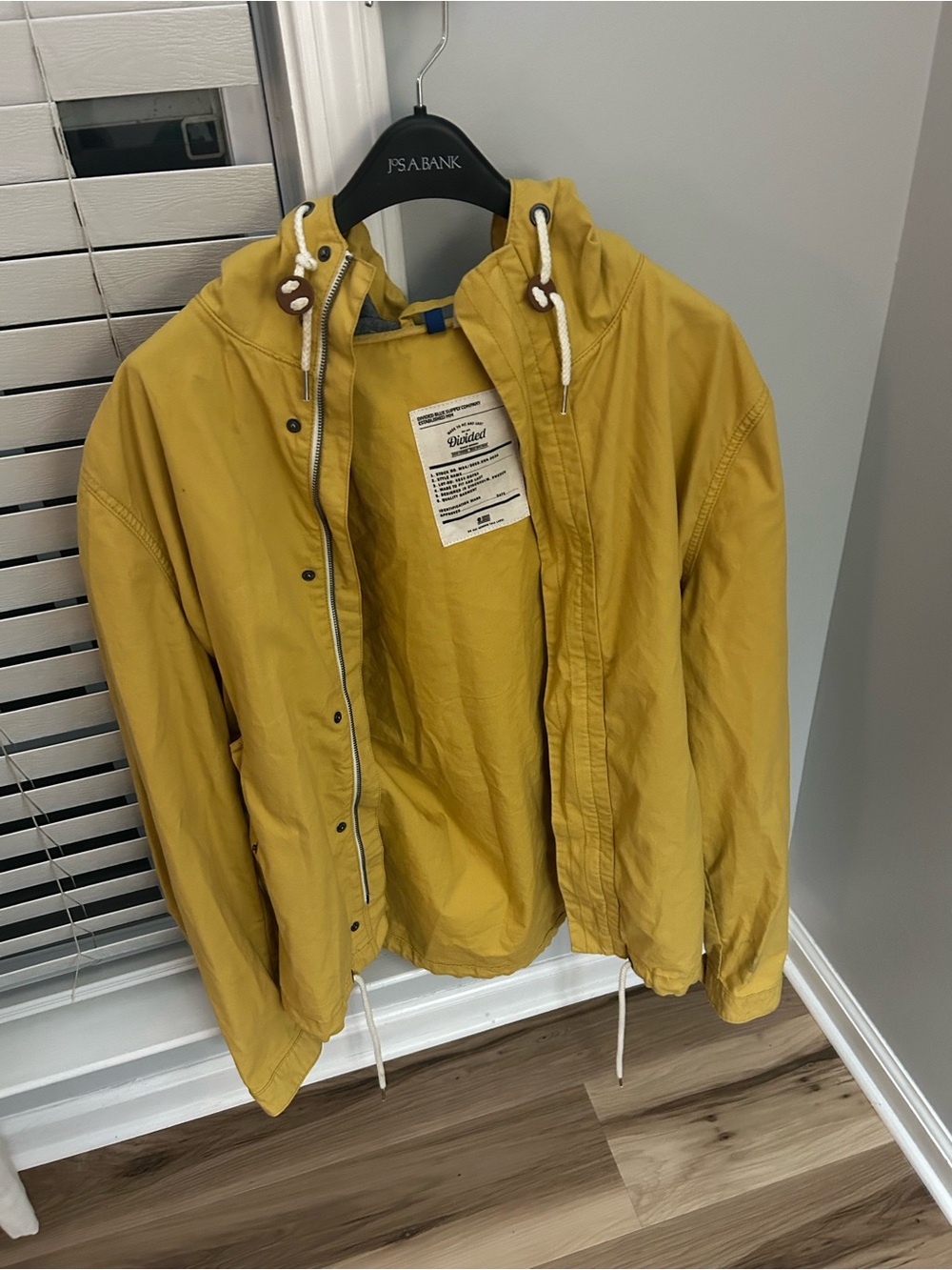 Divided Mustard Yellow Hooded Windbreaker